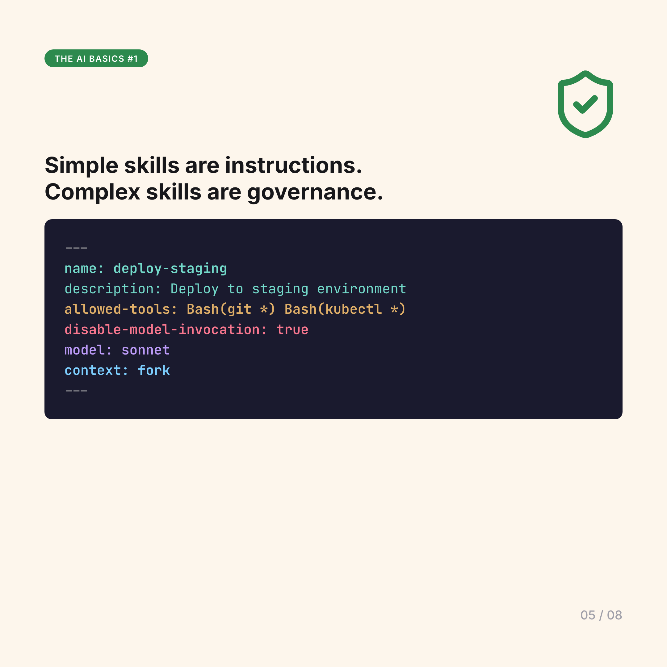 Skills evolve from instructions to governance